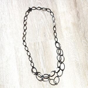 Elegant Silver/Gray Long Chain Necklace